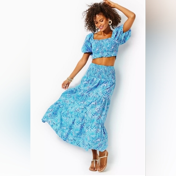 NWT- Lilly PulitzerAston Maxi Skirt Set 💙